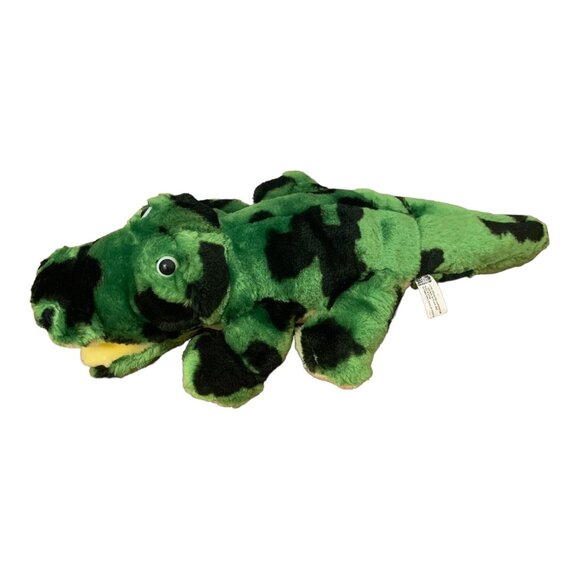 Vintage Hayes Green Black Spotted Crocodile Alligator Plush Camo? Reptile Gator - Picture 1 of 9